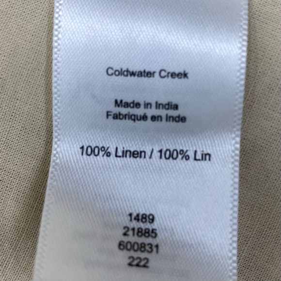 Coldwater Creek Linen Maxi Dress W 12P Yellow/Burnt Orange Floral Pockets Lined - Picture 7 of 10